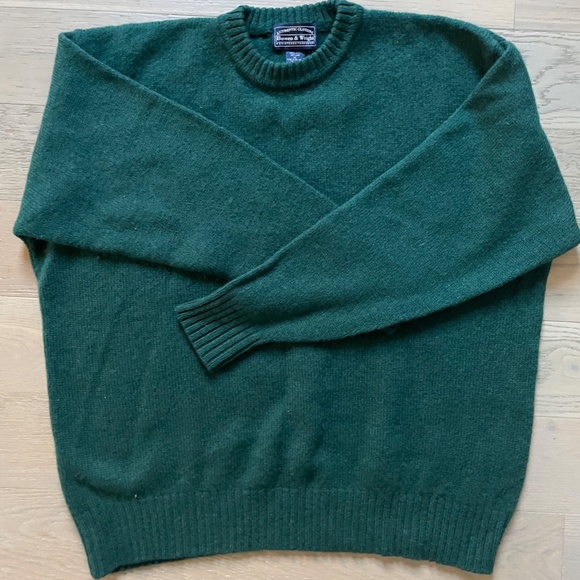 NWOT Bowen & Wright 100% Wool Men's Green Sweater XL - Picture 4 of 8